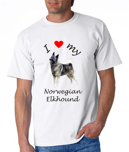 Dogs - Norwegian Elkhound Picture on a Mens Shirt